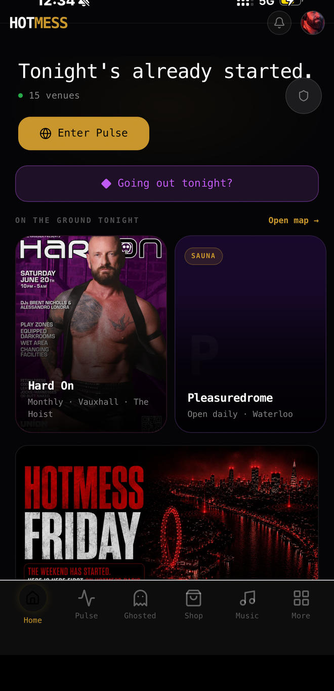 HOTMESS Pulse — tonight's venues and events surfacing